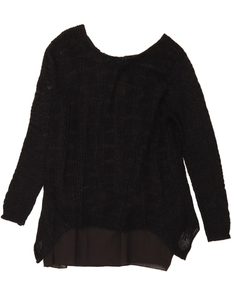 D.E.C.K. BY DECOLLAGE Mujer Top Manga Larga Reino Unido 16 Grande Negro Poliéster DA12 Foto 2 de 3