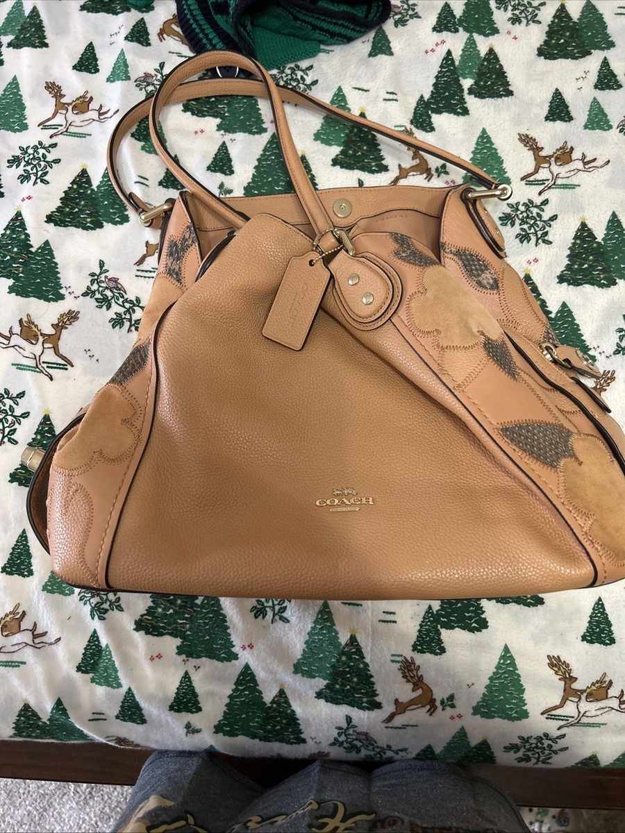 ブラウン24 COACH Edie 31 Patchwork Tea Rose Ivory Leather Bag | eBay