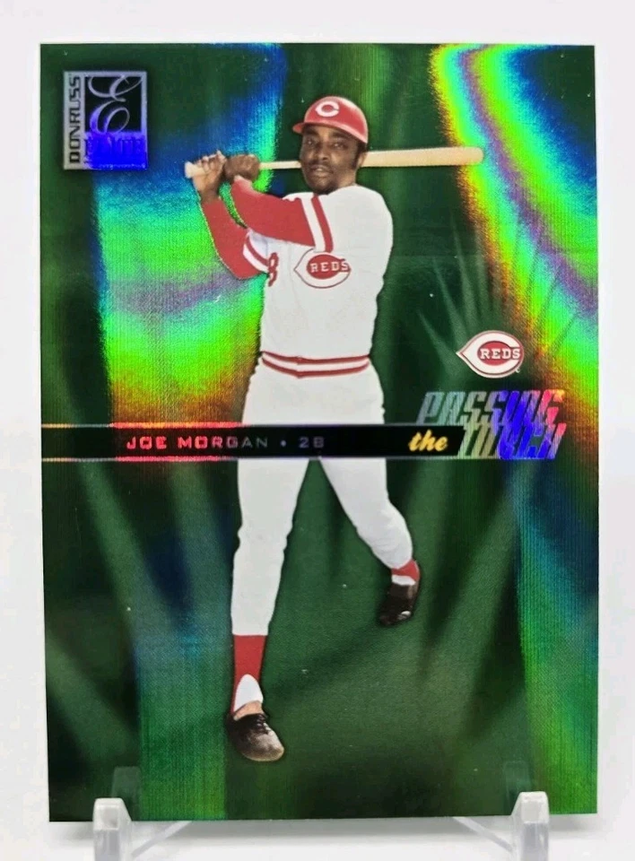 2004 Donruss Elite JOE MORGAN / BARRY LARKIN Passing the Torch Green /250 Reds - Image 2 of 4