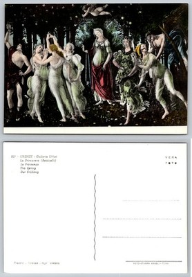 Florence Uffizi Gallery Botticelli La Primavera Painting Art Postcard Vera Foto