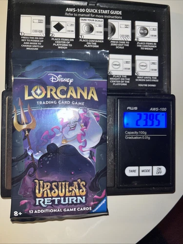 Heavy 23.95g Lorcana Sealed Ursula's Return Booster Pack