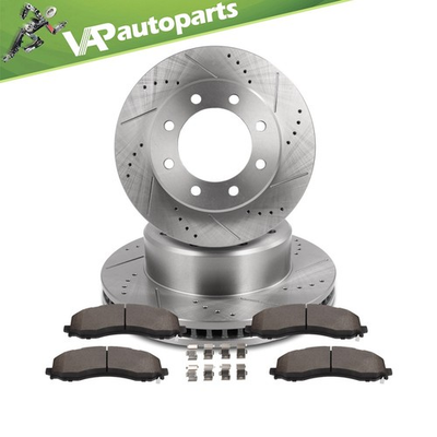 #ad Front Drilled Slotted Brake Rotors And Pads For Ram 2500 3500 2019 2024 $190.31