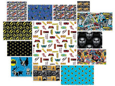 Crafts Fabric DC Batman Logo Characters Action Designs Blue 100 Cotton Fabric