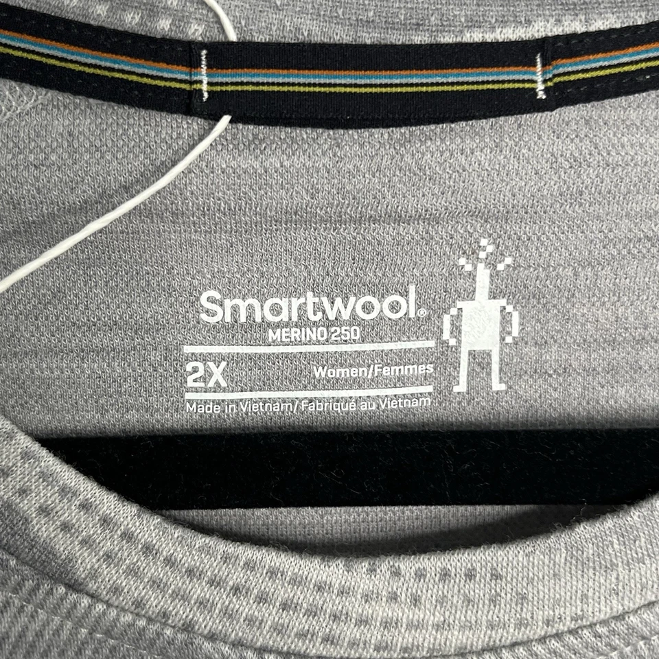 NWT Smartwool Womens 2X Classic Thermal Merino Wool 250 Base Layer Crew Top Gray - image 2 of 4