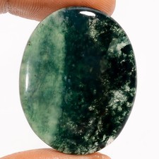 100 Natural Moss Agate Oval Shape Cabochon Gemstone 35 Ct. 32X25X5 mm EE-51876