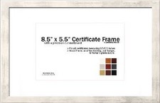 8.5" x 5.5" Matted Certificate Frame - 5.5x8.5 Wood Frame - Holds any document m