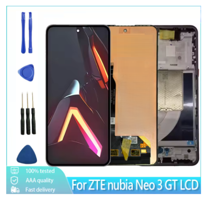 Schermo LCD TFT Per ZTE Nubia Neo 3 5G – Display Touch Full Glass Con Strumenti Di Riparazione (nero)