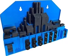 58PC Hold Down Clamp Clamping Set Kit for Bridgeport Mill (3/4" Slot 5/8" Stud)