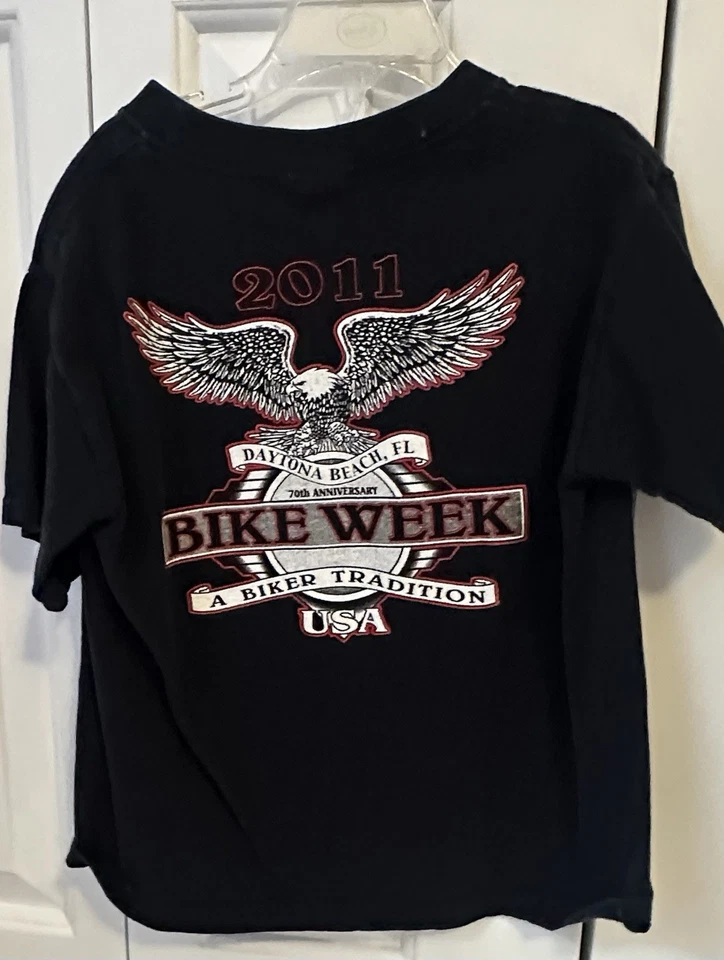 Футболка молодежная Daytona Beach Bike Week 70th Anniversary (черная, молодежный размер 6/8) - Изображение 2 из 3