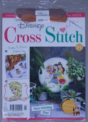 Disney Hachette Cross Stitch Magazine Issue 94 Mickey Minnie Napkins Elsa NEW