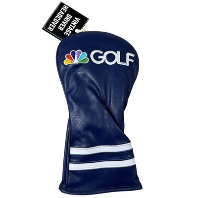 Team Golf NBC Golf Vintage Driver Headcover Navy Blue Embroidered Logo New
