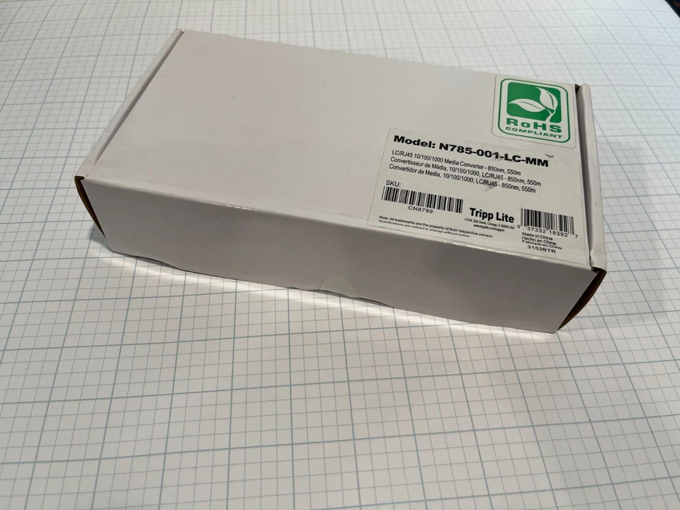 Convertidor de medios de fibra multimodo Tripp Lite Lc Gigabit Rj45 550 m N785-001-LC-MM Foto 2 de 3