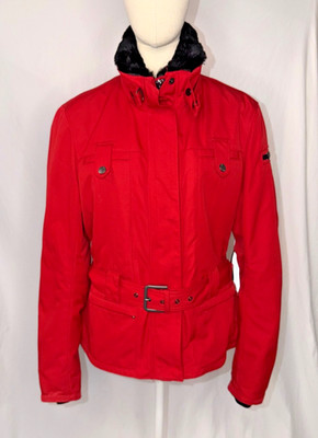 IXS Women s Winter Motorcycle Jacket Red Armored Removable Liner  1XL-2XL