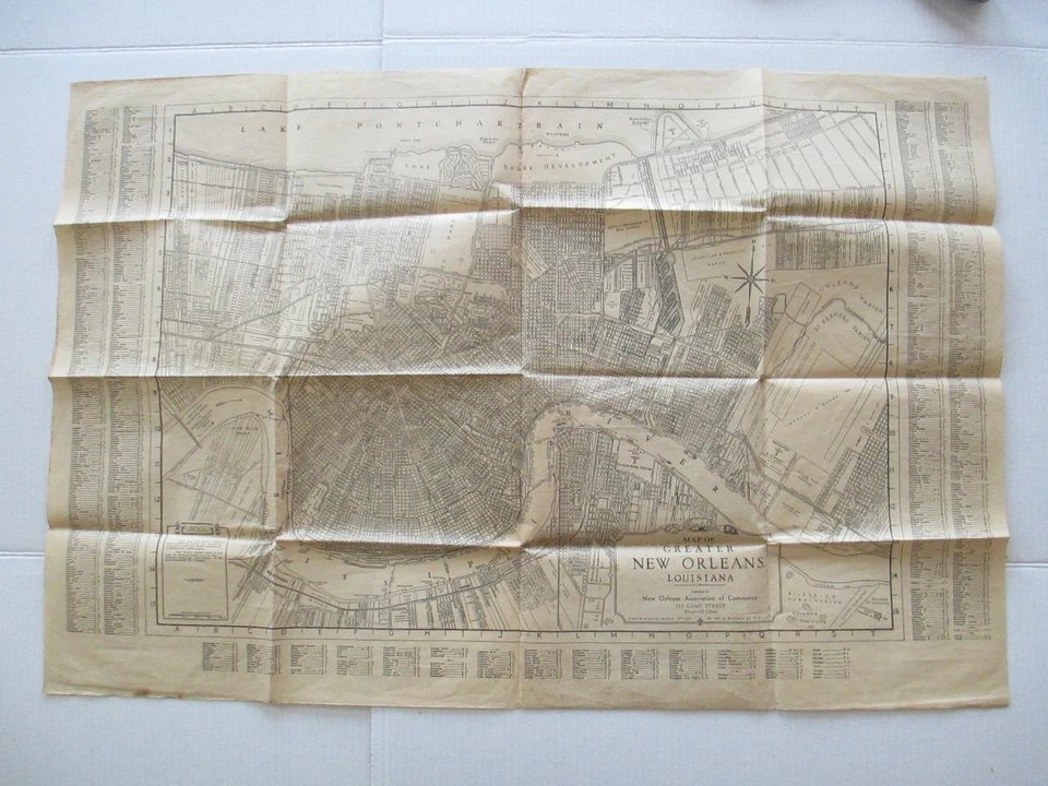 Mapa vintage del Gran Nueva Orleans Louisiana 1931 por WM.E. BOESCH C103 Foto 3 de 4