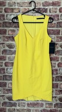 Zara Trafaluc Yellow Lined Pencil Dress Size M Stunning sophisticated New