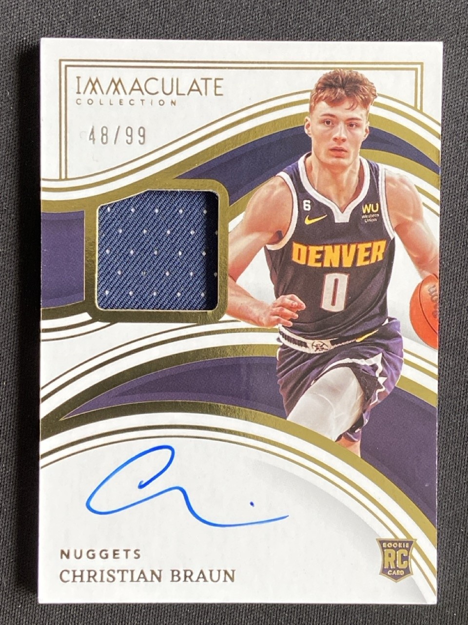 Christian Braun 2022-23 Panini Immaculate Collection Rookie Patch Auto RC /99