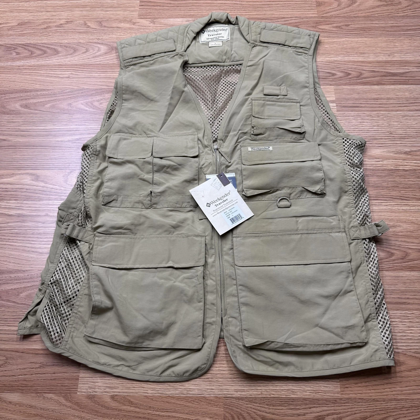 Weekender Traveler Vest Mens Large Multi Pocket Travel Safari Fishing Outdoor