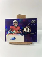 2025 Ahmari Huggins-Bruce Auto/10 Louisville Cardinals WR Leaf Metal State Pride