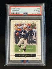 2005 Topps #10 Tom Brady Topps Football 50th Anniversary PSA 10! Patriots 🔥