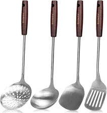 15in Stainless Steel Spatula Long Handle Spoon Cooking Utensils