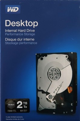 WD Desktop 3.5'' 7200rpm 64MB 6Gb/s 2TB HDD WDBSLA0020HNC-NRSN ''New in Box''