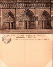 Paris Notre-Dame Postcard Vintage Facade Les Portails Carte Postale Unposted
