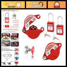 Gate Valve Lockout Safety Padlock Set - Hose Bib Lock for Outdoor Faucet Spi