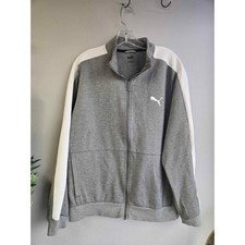 Puma Gray "Contrast Panel Full-Zip Track Jacket" Large