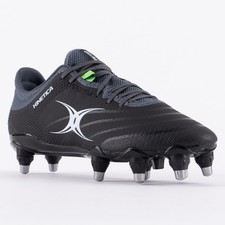 Gilbert Rugby Boots -  Kinetica Pro Power 8 Stud - Black Sz: 8 - Ex Display