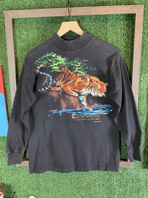 Vintage Signals Will Blake Tiger 90s Single Stitch Long Sleeve T-Shirt Size Med