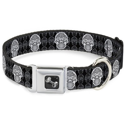 Dog Collar Bone Skull Candy WIDE-Small 13-17''