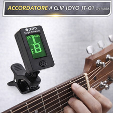 ACCORDATORE A CLIP JOYO JT-01 CHITARRA UKULELE VIOLINO LCD INTONATORE NERO MINI