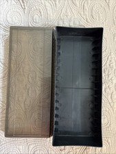 Vintage Cassette Tape Storage Case: Black Plastic Organizer Holds 15