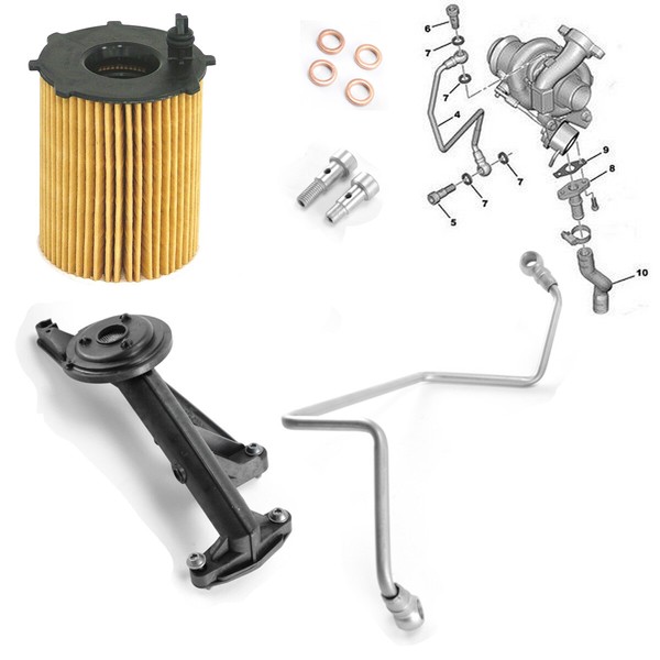 Turbo Montage Kit FüR 1,6 HDI Berlingo C2 C3 C4 C4 Picasso C5 Xsara Picasso-image