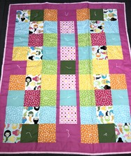 Homemade New Baby Quilt patches Mermaids 42x48