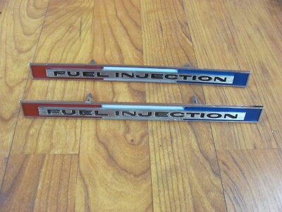 NOS 1965 65 Corvette Fuel Injection FI Fender Emblems PAIR 3857572 | eBay