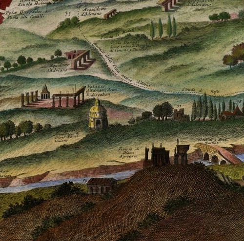 Ancient 1687 Early Antique Detailed Map Of Athens; Canvas Magnetic Wooden Hanger - Picture 11 of 16