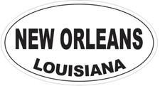 New Orleans Louisiana Oval Bumper Sticker or Helmet Sticker D4063