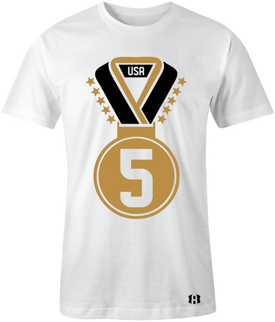 "GOLD MEDAL 5" Tshirt to Match Retro 5 "OLYMPIC" Gold Medal eBay