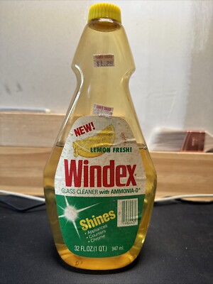 VTG 1979 Windex Glass Cleaner with Ammonia-D Lemon Fresh 32 Fl Oz 60% Full