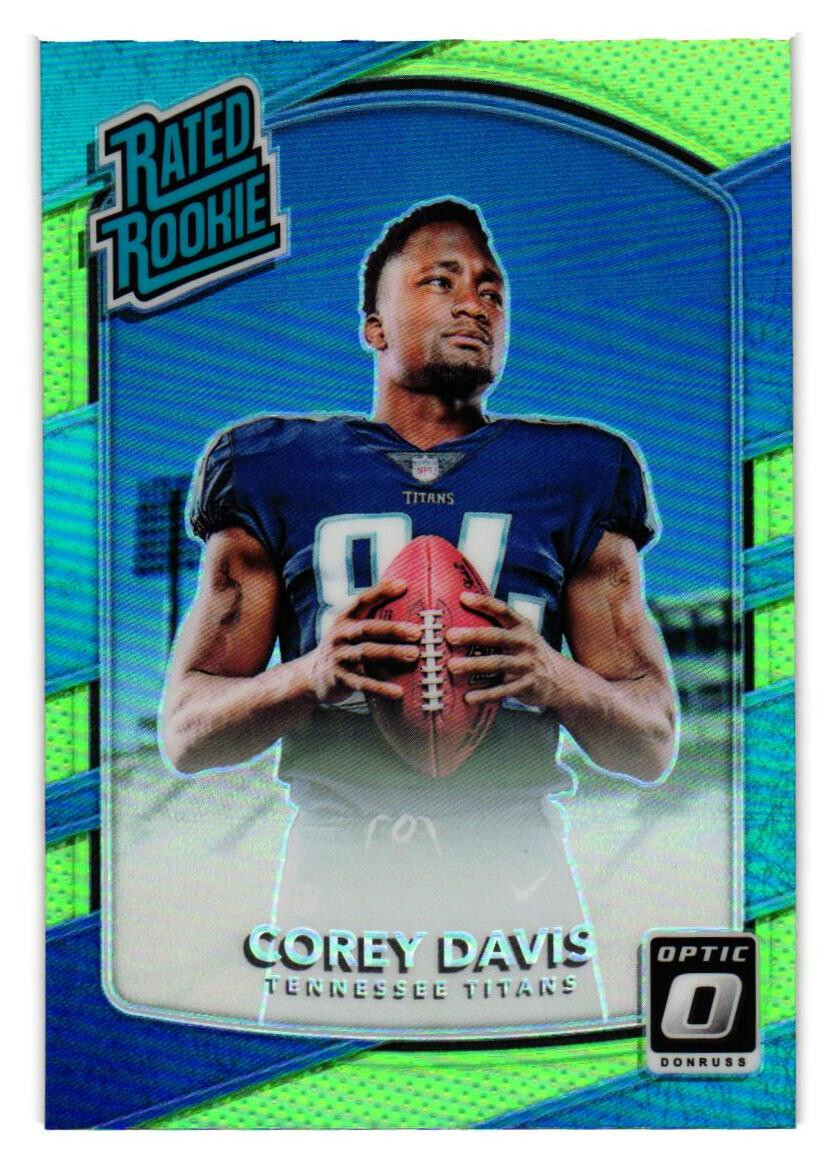 2017 Donruss Optic #166 Corey Davis RC Lime Green Prizm Rookie Tennessee Titans