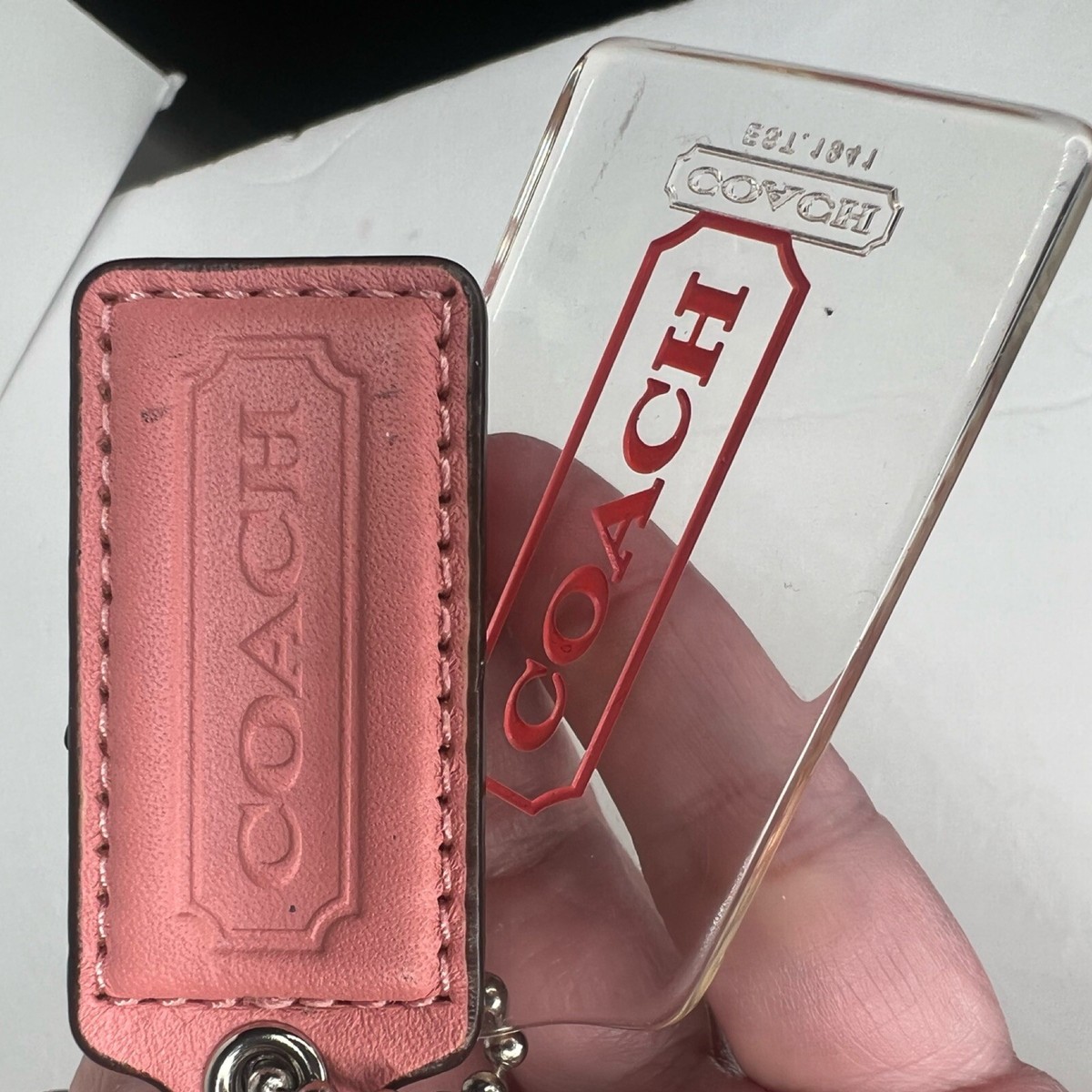 Coach Clear Rose Pink Leather Replacement Hangtag for Purse Bag | eBay