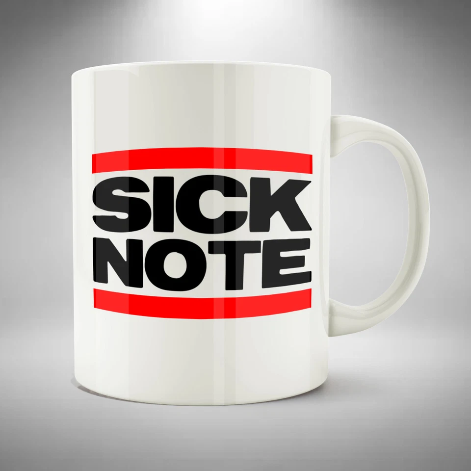 ACB DESIGN Sick Note Mug Cup / Mug Funny Office Joke Skiving Work Shy Xmas Birthday Gift