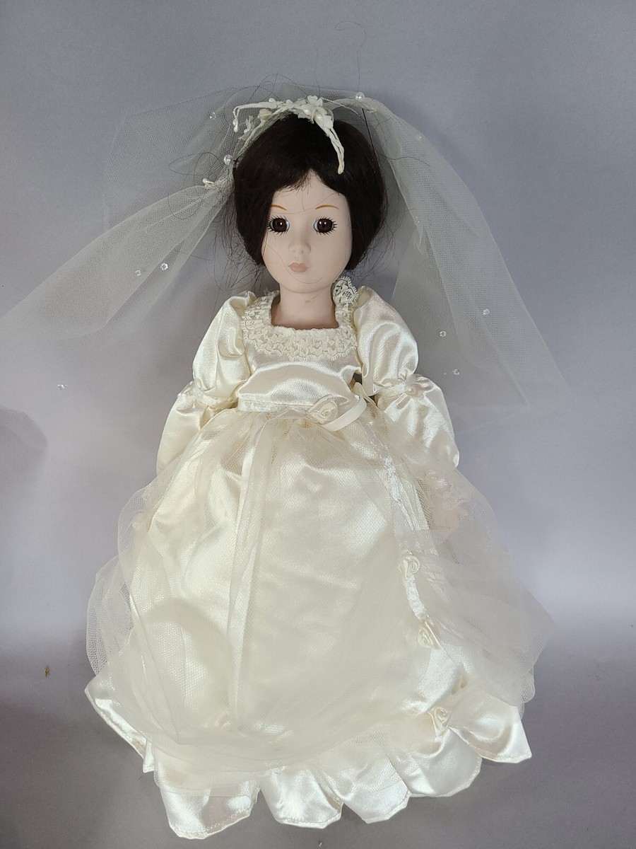 white christmas dresses Large Soft Body Porcelain Bride Doll main image 0