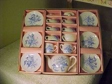 A Sonsco Antique Child's Porcelain Tea Set China New in box Toy Play Set floral