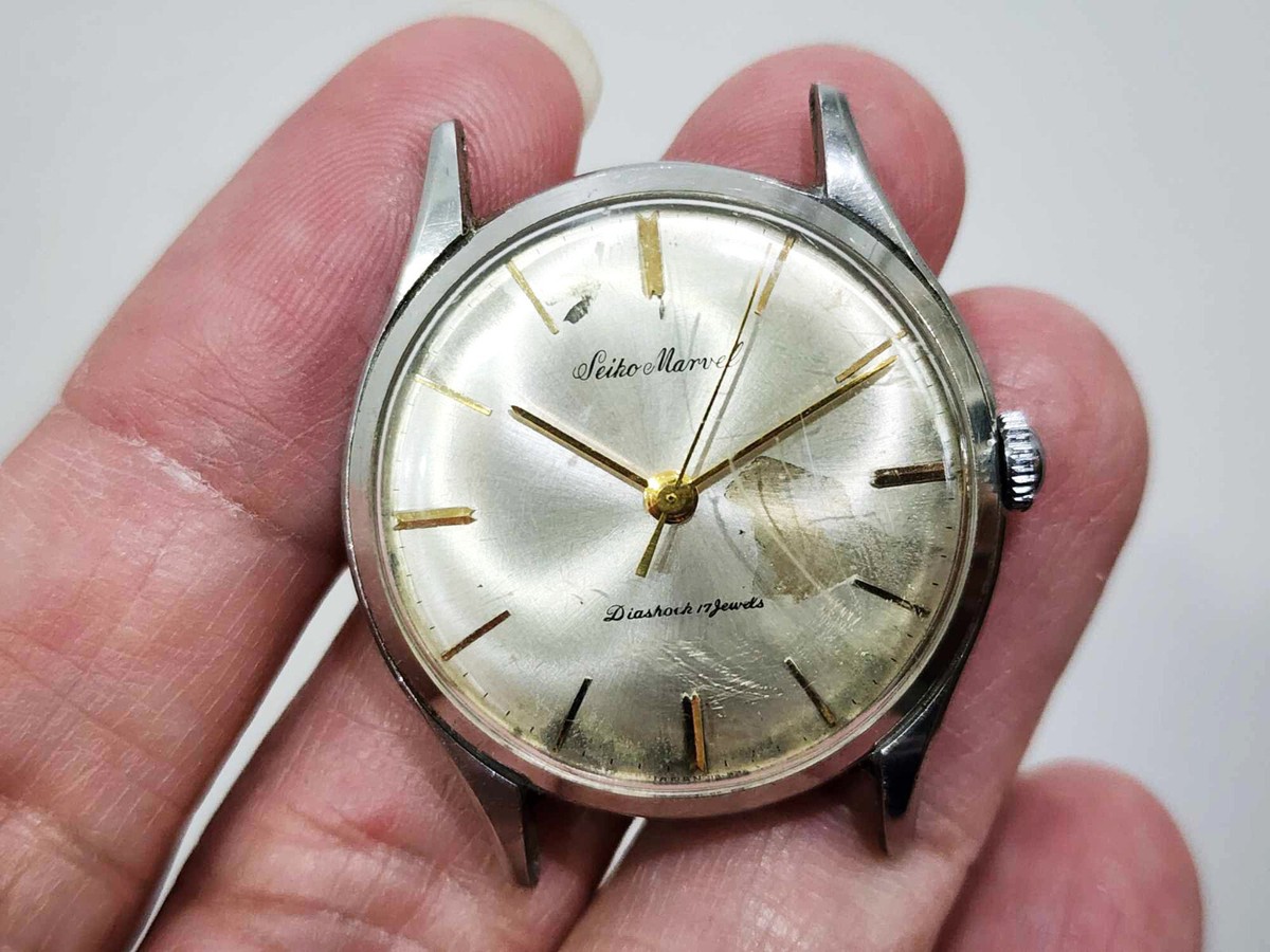 VERY RARE VINTAGE SEIKO MARVEL 17 JEWELS HAND WINDING MENS WATCH