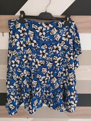 Damen Rock kookai blau mit Blumen Gr. 40