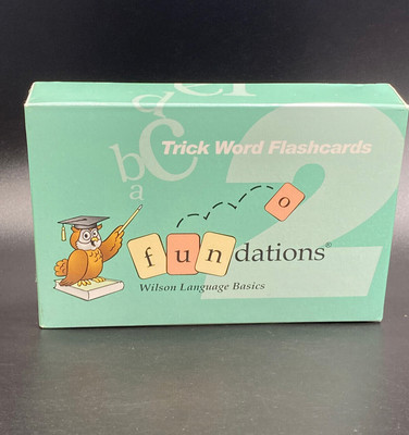 Vintage Fundations Trick Word Flashcards 2 Wilson Language Basics VTG 2003