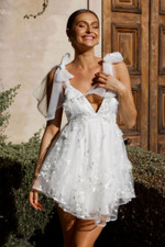 Women's Dress Summer Solid Lace Strap Sleeveless Deep V Open Back Princess Dress