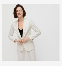 NWOT J.CREW Petite Parke Blazer in Bi-Stretch Cotton Blend Ivory H6724 Size 6P